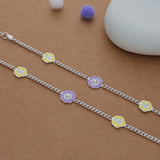 Elegant Petal Silver Anklet(2-5 Yrs)