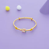 Floral Unicorn Dream Gold Polish 925 Kid Silver Bangles (0-5 Yrs)