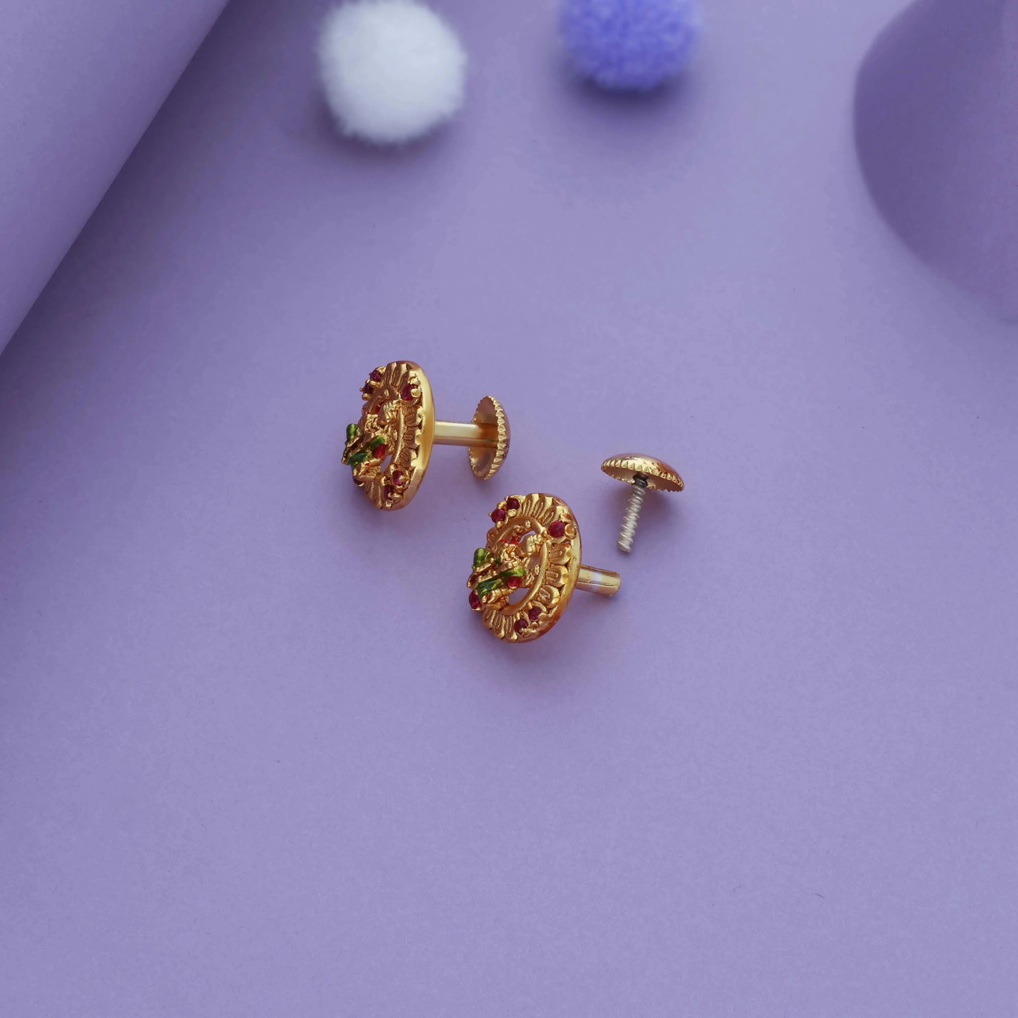 Surya-Kanti Traditional 925 Gold Polish Silver Kid Earring
