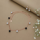 Dazzling Contrast Rose Gold Silver Necklace Set