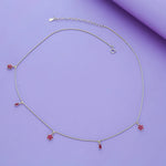 Ruby Clover Charm 925 Silver Chain Necklace