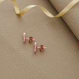 Twilight Leaf Rose Gold Polish 925 Silver Studs