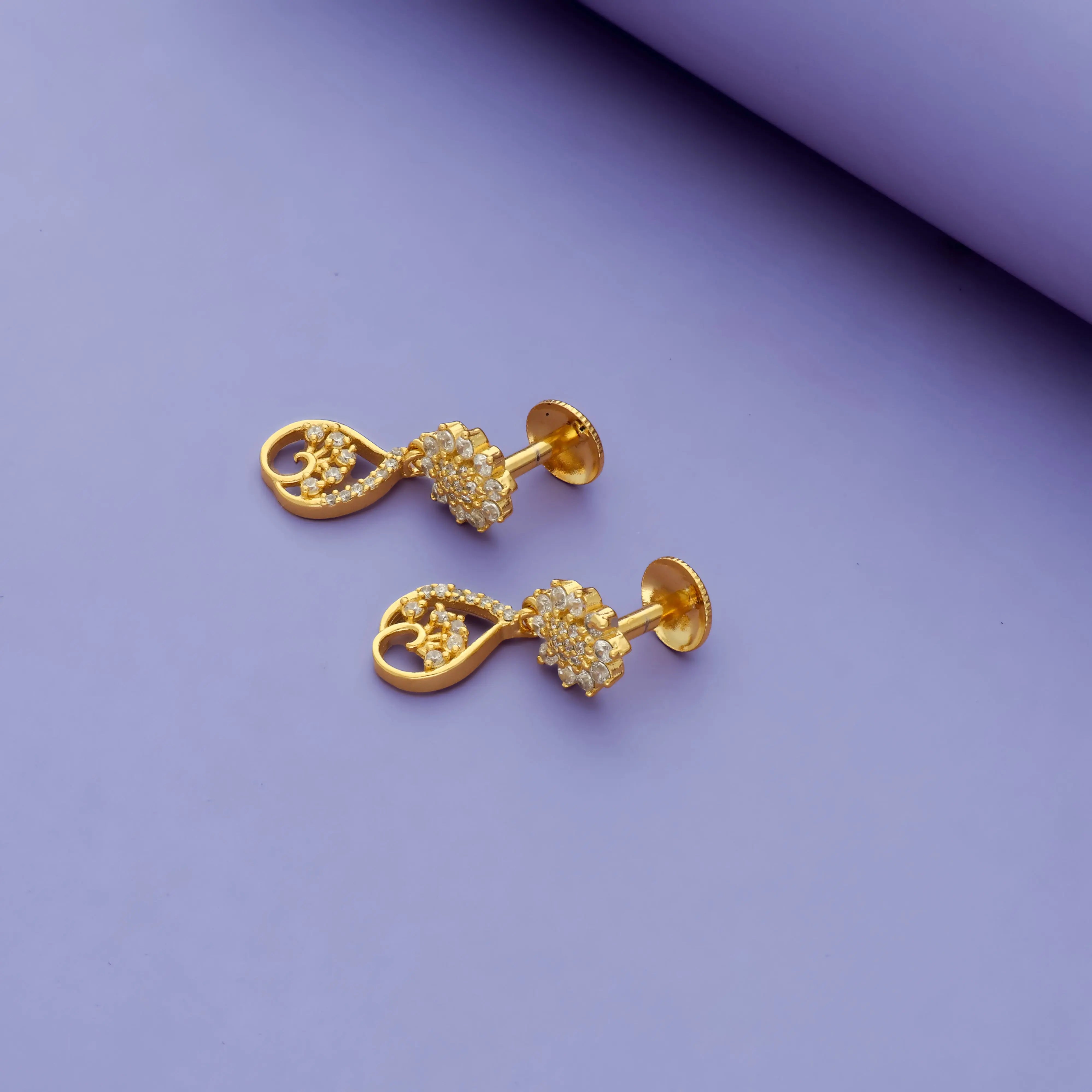 Dangling Paisley 925 Silver Drop Earrings