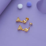 Gulika Floral Gold Polish 925 Silver Traditional Kid Earring