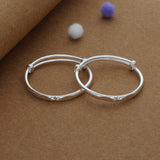 Clean Cut Silver Kids Bangles (0-5 Years) | 999 Hallmark | Daily Wear Gift for Kids