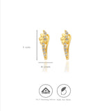 Floral Wave 925 Silver J-Type Earring
