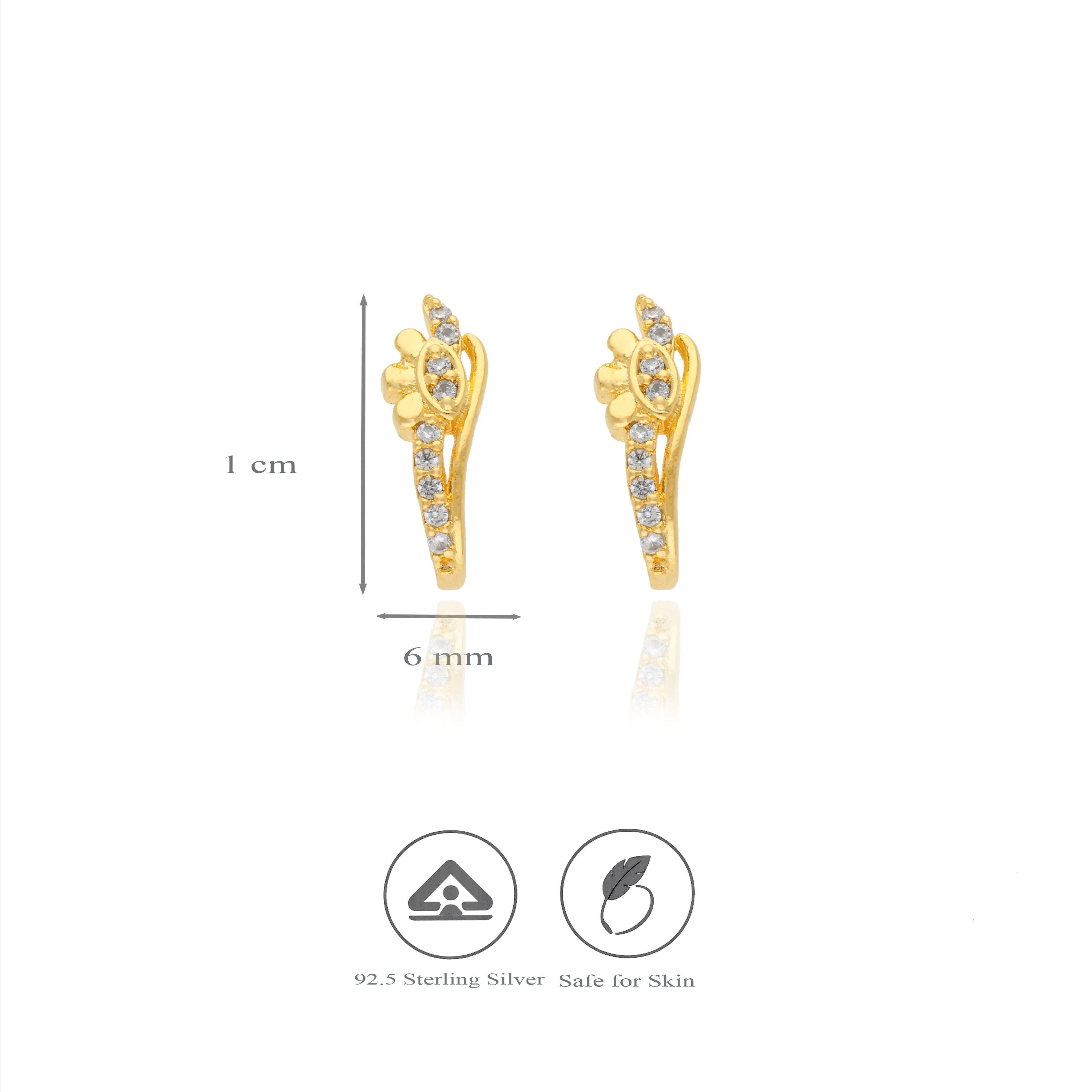 Floral Wave 925 Silver J-Type Earring