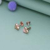 Rosy Heart Charm  925 Silver Stud Earring