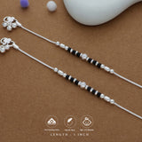 Black Beaded Traditional 925 Silver Kid Anklet(0–6 Months)