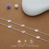 Cute Bunny Charm 925 Silver Kid Anklet (3-5 Yrs)