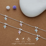 Dancing Fairy Charm 925 Silver Kid Anklet (4-6 Yrs)