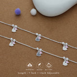 Little Bunny Charm 925 Silver Kid Anklet (4-6 Yrs)