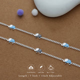 Little Elephant Charm 925 Silver Kid Anklet (4-6 Yrs)