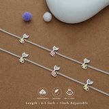 Little Kitty Design 925 Silver Kid Anklet (3-5 Yrs)