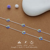 Peacock Charm 925 Silver Kid Anklet (4-6 Yrs)