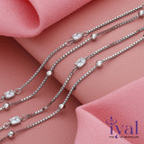 Shimmering Double Layer Adjustable Silver Anklet