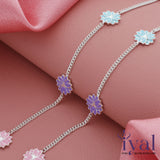 Cute Flower Silver Anklet for Kids(3 - 5Years)