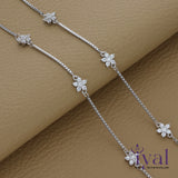 Cute Zircon Daisy Flower Silver Anklet