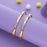 Golden Flutter 18K Gold Polish Silver Kid Bangle(0–5 Yr)