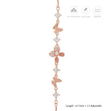 Flutter Bloom Rose Gold Polish 925 Silver Bracelet