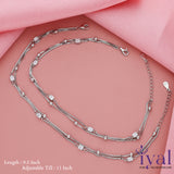 Shimmering Double Layer Adjustable Silver Anklet