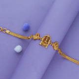 Sri Lakshmi Charm 925 Gold Polish Silver Bracelet