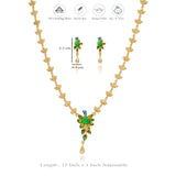 Royal Green Peacock 925 Silver Gold Polish Necklace Set
