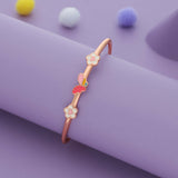 Flutter Bloom 18K Rose Gold Polish Silver Adjustable Bangles (0-5 Yrs)