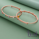 Lovely Hearts 18k Rose Gold Polish Silver Kid Bangle(0 - 5Yr)