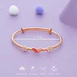 Flutter Bloom 18K Rose Gold Polish Silver Adjustable Bangles (0-5 Yrs)