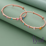 Lovely Hearts 18k Rose Gold Polish Silver Kid Bangle(0 - 5Yr)