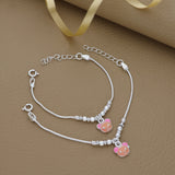 Pink Panda 925 Silver Anklet for Kids(0 - 2yrs)