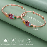 Adorable Elephant 18k Rose Gold Polish Silver Kid Bangle(0 - 5Yr)
