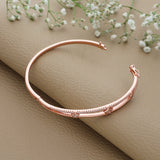 Sparkling Rose Gold Polish 925 Silver Kada