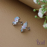 Unicorn South Screw 925 Silver Stud for Kids(3+ Yrs)