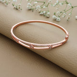 Sparkling Rose Gold Polish 925 Silver Kada