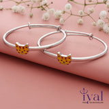 Tiger Cartoon Adjustable 925 Silver Kid Bangle(0 - 5Yr)