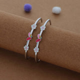 Butterfly Flower 925 Silver Kids Bangles (0-5 Yrs)