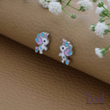 Unicorn South Screw 925 Silver Stud for Kids(3+ Yrs)