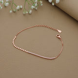 Adorable Rose Gold Polish 925 Silver Bracelet
