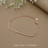 Adorable Rose Gold Polish 925 Silver Bracelet