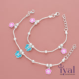 Vivid Charm Silver Anklet for Kids(1 - 3Years)