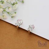 Cute Kitty 925 Silver Hoop Earring for Kids(3+Years)