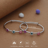 Lucky Bloom Evil Eye 925 Silver Kids Bangles (0-5 Yrs)