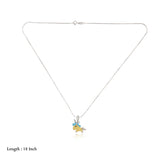Multicolor Unicorn 925 Silver Kids Chain Pendent(5+ Yrs)