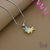 Multicolor Unicorn 925 Silver Kids Chain Pendent(5+ Yrs)