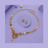 Swarna Pallavi Traditional Divine 925 Silver Necklace Set