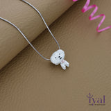 Cute White Puppy 925 Silver Kids Chain Pendent(5+ Yrs)