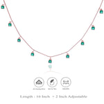 Classic Green Stone 925 Silver Charm Necklace