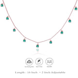 Classic Green Stone 925 Silver Charm Necklace